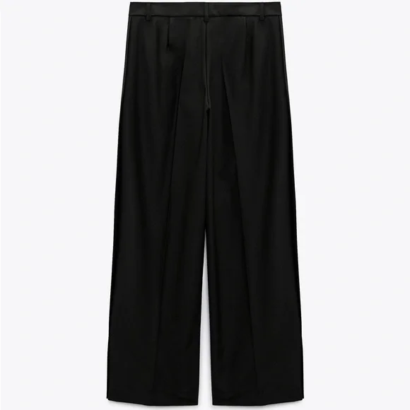 Zara Black Full Length Flap  Pants - Picture 4 of 4